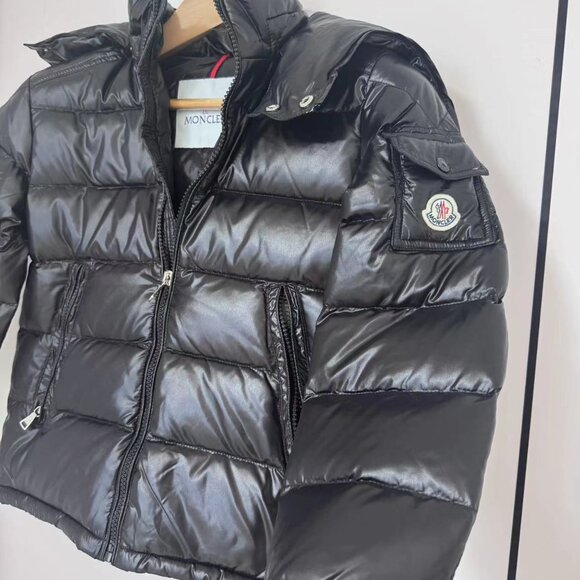 MONCLER Kids Maya Water Resistant Hooded Down Puffer Coat In Black - Picture 5 of 9